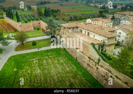 Luftaufnahme von Terra del Sole geplante Renaissance befestigte Stadt in der Emilia Romagna Italien in der nähe von Forli Stockfoto