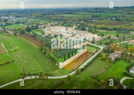 Luftaufnahme von Terra del Sole geplante Renaissance befestigte Stadt in der Emilia Romagna Italien in der nähe von Forli Stockfoto