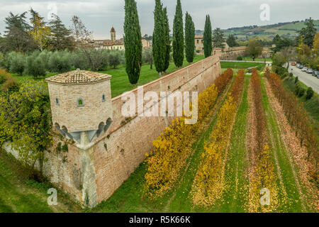 Luftaufnahme von Terra del Sole geplante Renaissance befestigte Stadt in der Emilia Romagna Italien in der nähe von Forli Stockfoto