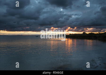 Sonnenuntergang in der Bucht von Puck Stockfoto