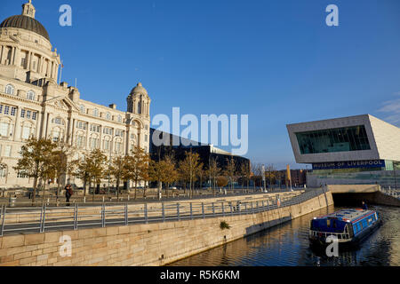 Pier Head Liverpool Waterfront Museum von Liverpool und den Kanal Link Stockfoto