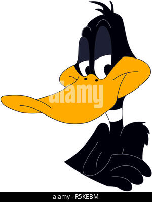 Daffy Duck schwarz animierter Cartoon Charakter Stockfoto