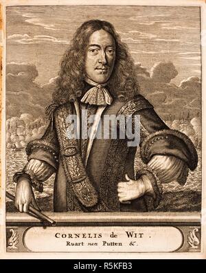 Portrait von Cornelis de Witt (1623-1672) (Aus: Schauplatz des Krieges). Museum: Bibliotheek van het Vredespaleis, Den Haag. Autor: anonym. Stockfoto