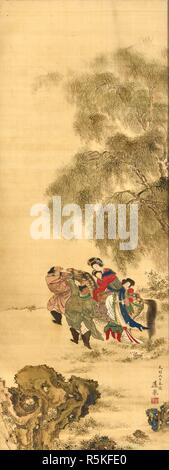 Yang Guifei Montage ein Pferd. Museum: private Sammlung. Autor: anonym. Stockfoto