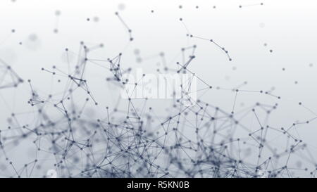 Verbindung Struktur. Punkte und Linien. 3d Animation Stockfoto
