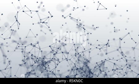 Verbindung Struktur. Punkte und Linien. 3d Animation Stockfoto