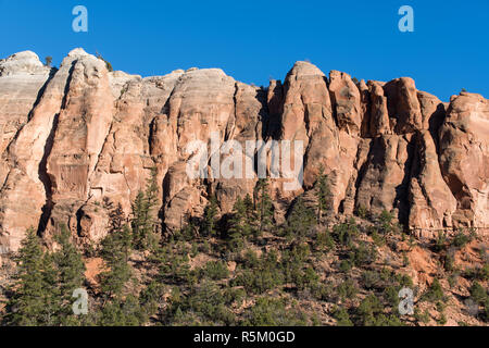 Bunte, hohen, schroffen Klippen im Rio Chama Canyon in der Nähe von Yorktown, Virginia Stockfoto