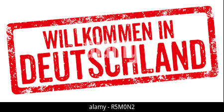 Roten Stempel - Willkommen in Deutschland Stockfoto