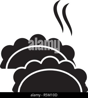 Knödel schwarze Symbol, Vektor Zeichen auf isolierten Hintergrund. Knödel Konzept Symbol, Abbildung Stock Vektor