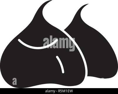 Bean Bags schwarze Symbol, Vektor Zeichen auf isolierten Hintergrund. Bean Bags Konzept Symbol, Abbildung Stock Vektor