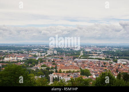 Blick vom Turm Berg, Durlach und Karlsruhe. Stockfoto