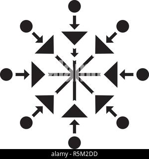 Schöne Schneeflocke schwarze Symbol, Vektor Zeichen auf isolierten Hintergrund. Schöne Schneeflocke Konzept Symbol, Abbildung Stock Vektor