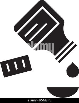 Die Medizin schwarzes Symbol, Vektor Zeichen auf isolierten Hintergrund. Die Medizin Konzept Symbol, Abbildung Stock Vektor