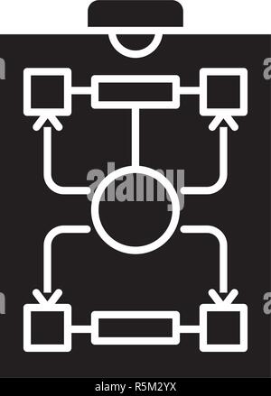 Organisationsstruktur schwarze Symbol, Vektor Zeichen auf isolierten Hintergrund. Organisationsstruktur Konzept Symbol, Abbildung Stock Vektor