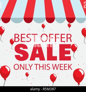 Beste Angebot Verkauf nur in dieser Woche ballons Vector Illustration Stock Vektor