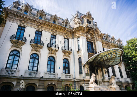 September 22, 2017, Bukarest/Rumänien - Cantacuzino Palast auf Victoriei Avenue, Gehäuse der George Enescu National Museum in der Innenstadt von Bukarest Stockfoto