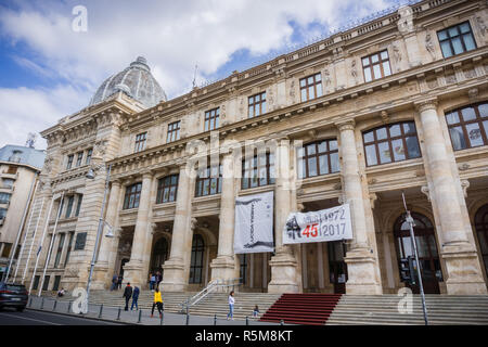 September 22, 2017, Bukarest/Rumänien - Nationalmuseum für Geschichte Rumäniens (MNIR) auf Victoriei Avenue, den im Bereich der Postdienste Palast Stockfoto