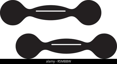 Hanteln schwarze Symbol, Vektor Zeichen auf isolierten Hintergrund. Hanteln Konzept Symbol, Abbildung Stock Vektor