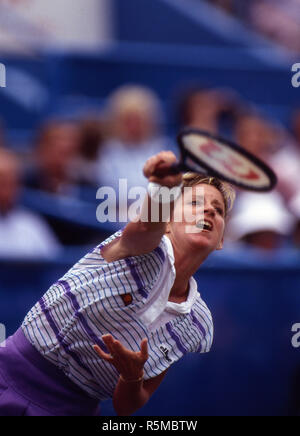 Chris Evert konkurrieren in US Open in Flushing Meadows in den 80er Jahren. Stockfoto