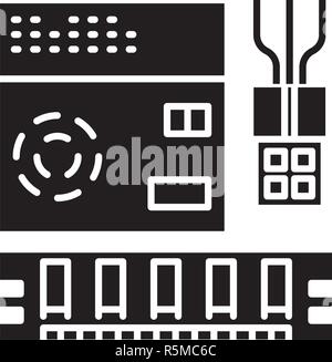 Computer Software schwarze Symbol, Vektor Zeichen auf isolierten Hintergrund. Computer Software konzept Symbol, Abbildung Stock Vektor