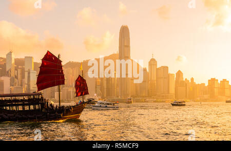 Hong Kong-Sonnenuntergang Stockfoto