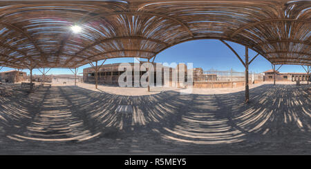 360 Grad Panorama Ansicht von Humberstone Salpeter arbeitet, Chile