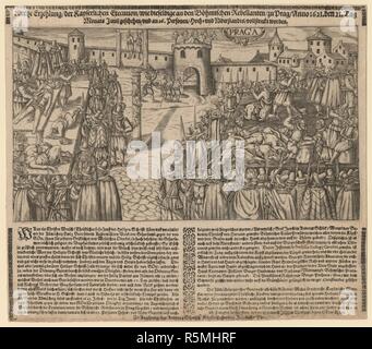 Ausführung von 27 protestantischen Führer auf dem Altstädter Ring in Prag am 21. Juni 1621. Museum: private Sammlung. Autor: anonym. Stockfoto