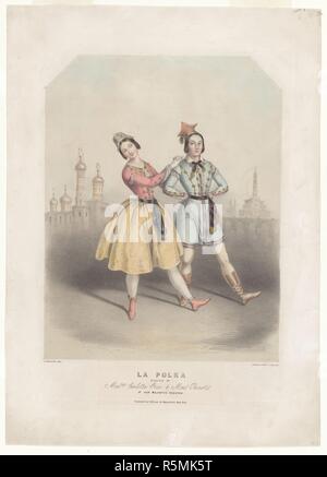 Carlotta Grisi (1819-1899) und Jules Perrot (1810-1892) La Polka von Cesare Pugni. Museum: private Sammlung. Autor: anonym. Stockfoto