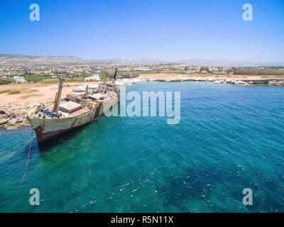 Schiffbruch EDRO III, Ayia Thekla, Paphos Stockfoto