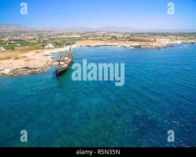 Schiffbruch EDRO III, Ayia Thekla, Paphos Stockfoto