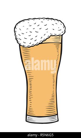 Glas Bier, Vector Illustration isoliert auf weißem Stock Vektor