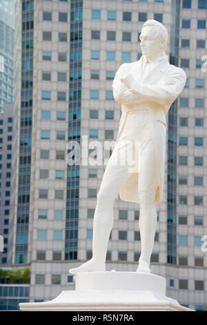 Tomas Stamford Raffles Denkmal, Singapur Stockfoto