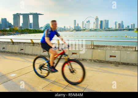 Singapur gesunder Lebensstil Fahrrad fahren Stockfoto