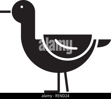 Ente schwarze Symbol, Vektor Zeichen auf isolierten Hintergrund. Ente Konzept Symbol, Abbildung Stock Vektor