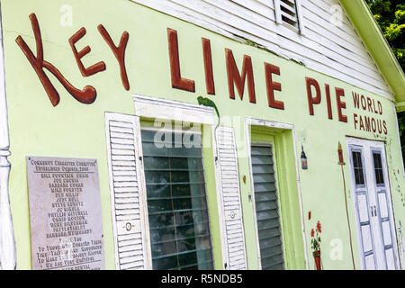 Florida Upper Florida Keys, Islamorada US Route 1 Overseas Highway Plantation Key, historischer Key Limeade ehemaliger Tift's Restaurant Key Lime Pie, außerhalb ex Stockfoto