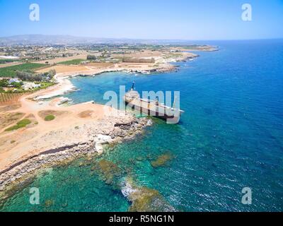 Schiffbruch EDRO III, Ayia Thekla, Paphos Stockfoto