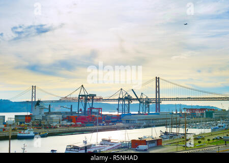 Lissabonner Hafen Übersicht. Portugal Stockfoto