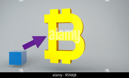 Zusammenfassung Hintergrund mit bitcoin Stockfoto