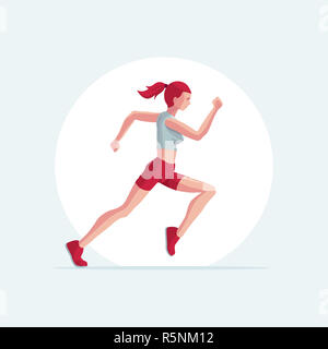 Runner Frau Vector Illustration Stockfoto