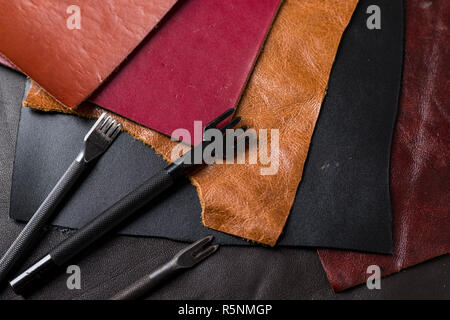 Leder Handwerk DIY Tools Stockfoto