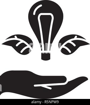 Von der Natur inspiriert, schwarz Symbol vektor Zeichen auf isolierten Hintergrund. Von der Natur inspiriert, Illustration Konzept Symbol Stock Vektor
