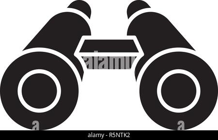 Fernglas schwarz Symbol, Vektor Zeichen auf isolierten Hintergrund. Fernglas Konzept Symbol, Abbildung Stock Vektor