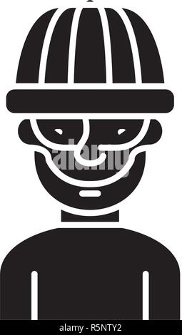 Räuber schwarze Symbol, Vektor Zeichen auf isolierten Hintergrund. Räuber Konzept Symbol, Abbildung Stock Vektor