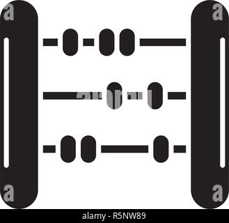 Abacus schwarze Symbol, Vektor Zeichen auf isolierten Hintergrund. Abacus Konzept Symbol, Abbildung Stock Vektor