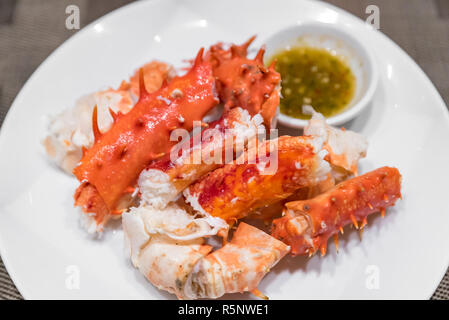 Alaskan king crab Fleisch Stockfoto