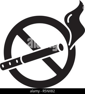 Rauchen schwarze Symbol, Vektor Zeichen auf isolierten Hintergrund. Rauchen Konzept Symbol, Abbildung Stock Vektor