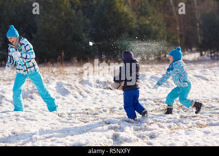 Winter für Familienspaß Stockfoto