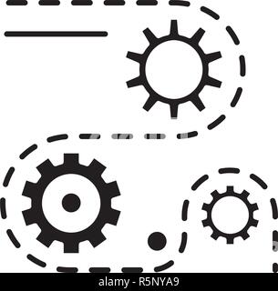 Herstellungsverfahren schwarze Symbol, Vektor Zeichen auf isolierten Hintergrund. Herstellungsverfahren Konzept Symbol, Abbildung Stock Vektor