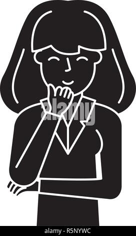 Ratlosigkeit schwarze Symbol, Vektor Zeichen auf isolierten Hintergrund. Ratlosigkeit Konzept Symbol, Abbildung Stock Vektor