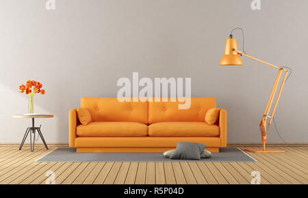 Orange Sofa in einem modernen Zimmer Stockfoto